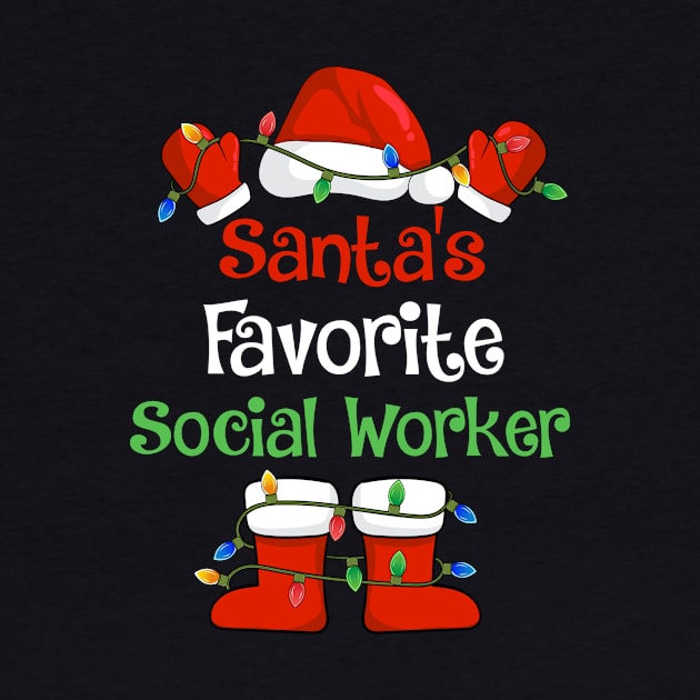 Santa's Favorite Social Worker Funny Christmas Pajamas by cloverbozic2259lda